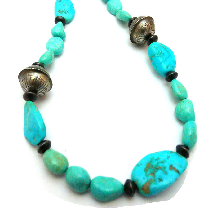 Thumbnail: Navajo Kingman Turquoise Necklace #NTK320