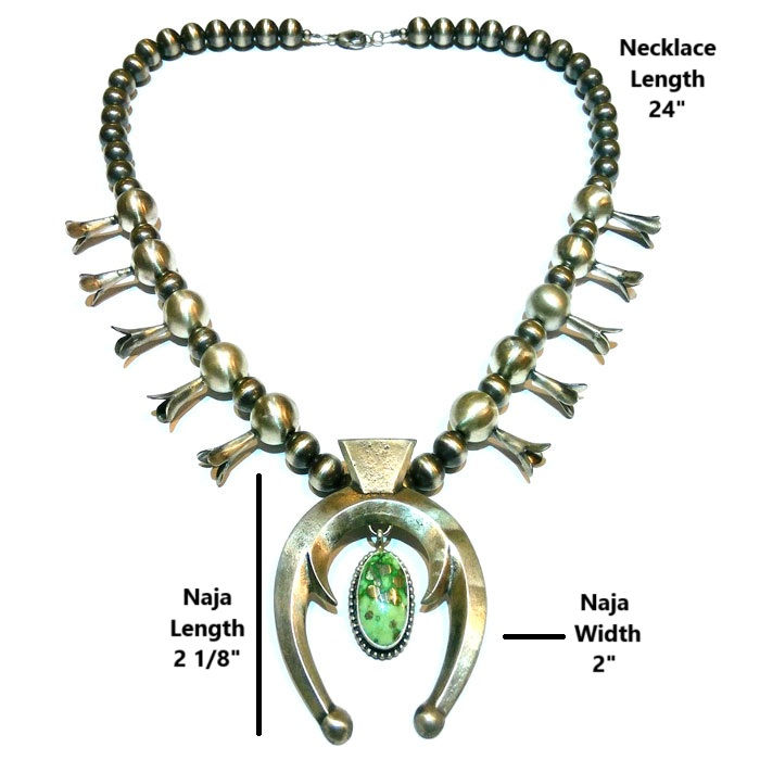 Thumbnail: Sonoran Turquoise Squash Blossom Necklace #STB397