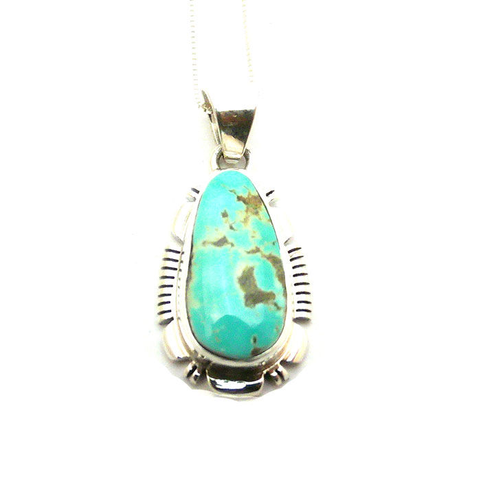 Thumbnail: Oval Turquoise Navajo Necklace #LMY560