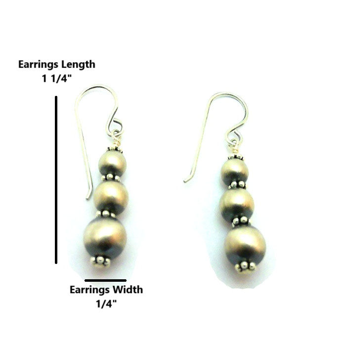 Thumbnail: Navajo Pearls Dangle Earrings #SNP393