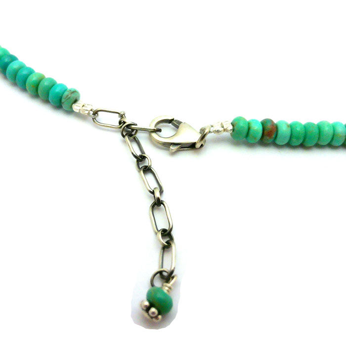 Thumbnail: Beaded Navajo Kingman Turquoise Necklace #NTK508