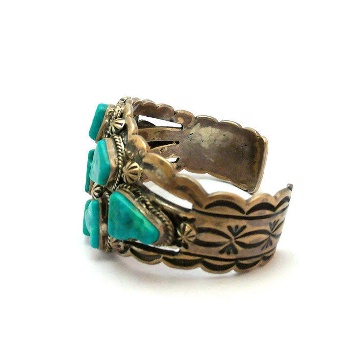 Thumbnail: Vintage Navajo Turquoise Cuff #VKT491
