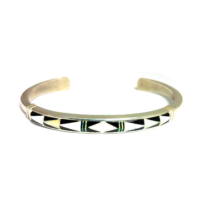 Thumbnail: Inlay White Buffalo Cuff #WBI336