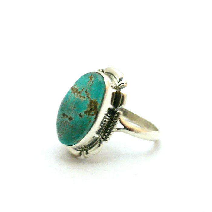 Thumbnail: Oval Turquoise Navajo Ring #PBL640