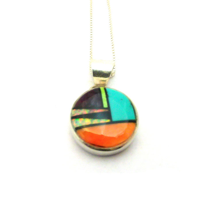 Thumbnail: Colorful Navajo Inlay Necklace #NCI616