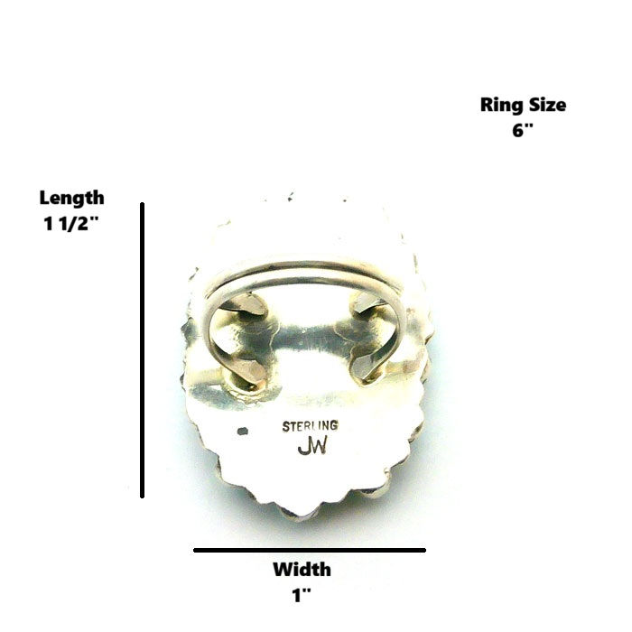 Thumbnail: Large Navajo Turquoise Cluster Ring #JWR678