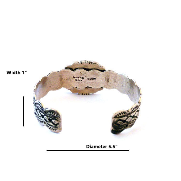 Thumbnail: Lapis Lazuli & Sterling Silver Navajo Cuff By Marcella James #MAR477