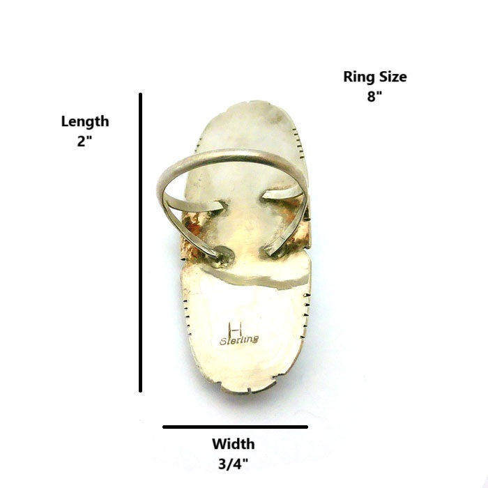 Thumbnail: White Buffalo Turquoise Long Ring #HOW606