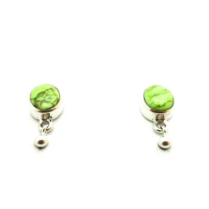 Thumbnail: Small Dangle Gaspeite Earrings #DGS367