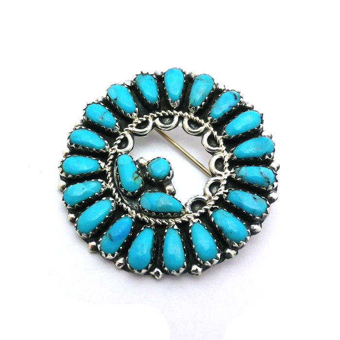 Thumbnail: Round Turquoise Navajo Pin/Pendant #ZEI305