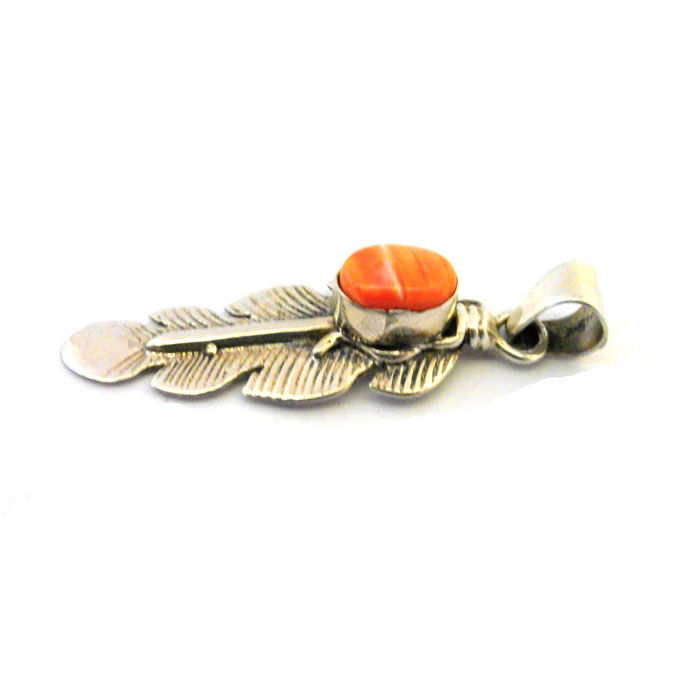 Thumbnail: Spiney Oyster Feather Pendant #SDF058