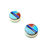 Thumbnail: Zuni Inlay Multicolor Fired Opal Earrings #MUL968