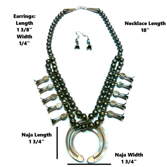 Thumbnail: Small Sleeping Beauty Turquoise Squash Blossom Necklace Set #MAR115