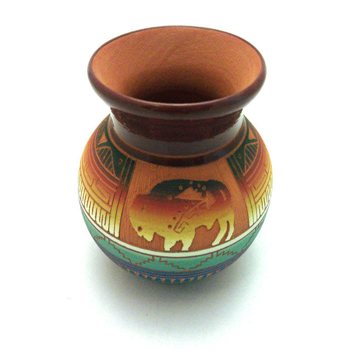 Thumbnail: Hilda Whitegoat Small Buffalo Pot #HWB09