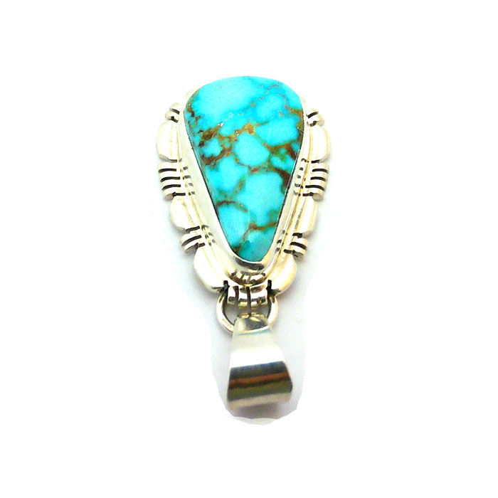 Thumbnail: Kingman Turquoise Navajo Pendant #KBT915