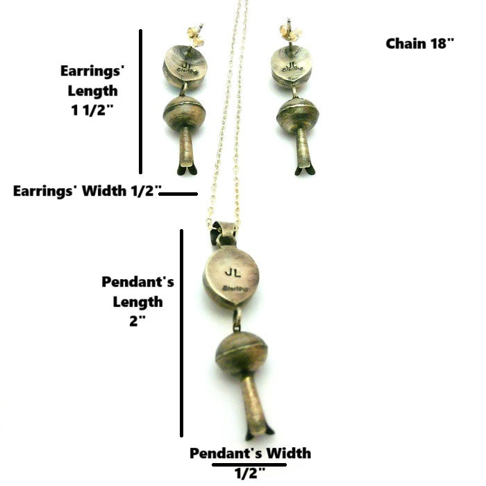 Thumbnail: King's Manassa Turquoise Squash Blossom Necklace Set #SQS936