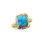 Thumbnail: 14k Gold Turquoise Square Ring Size 7  3/4    #GS18