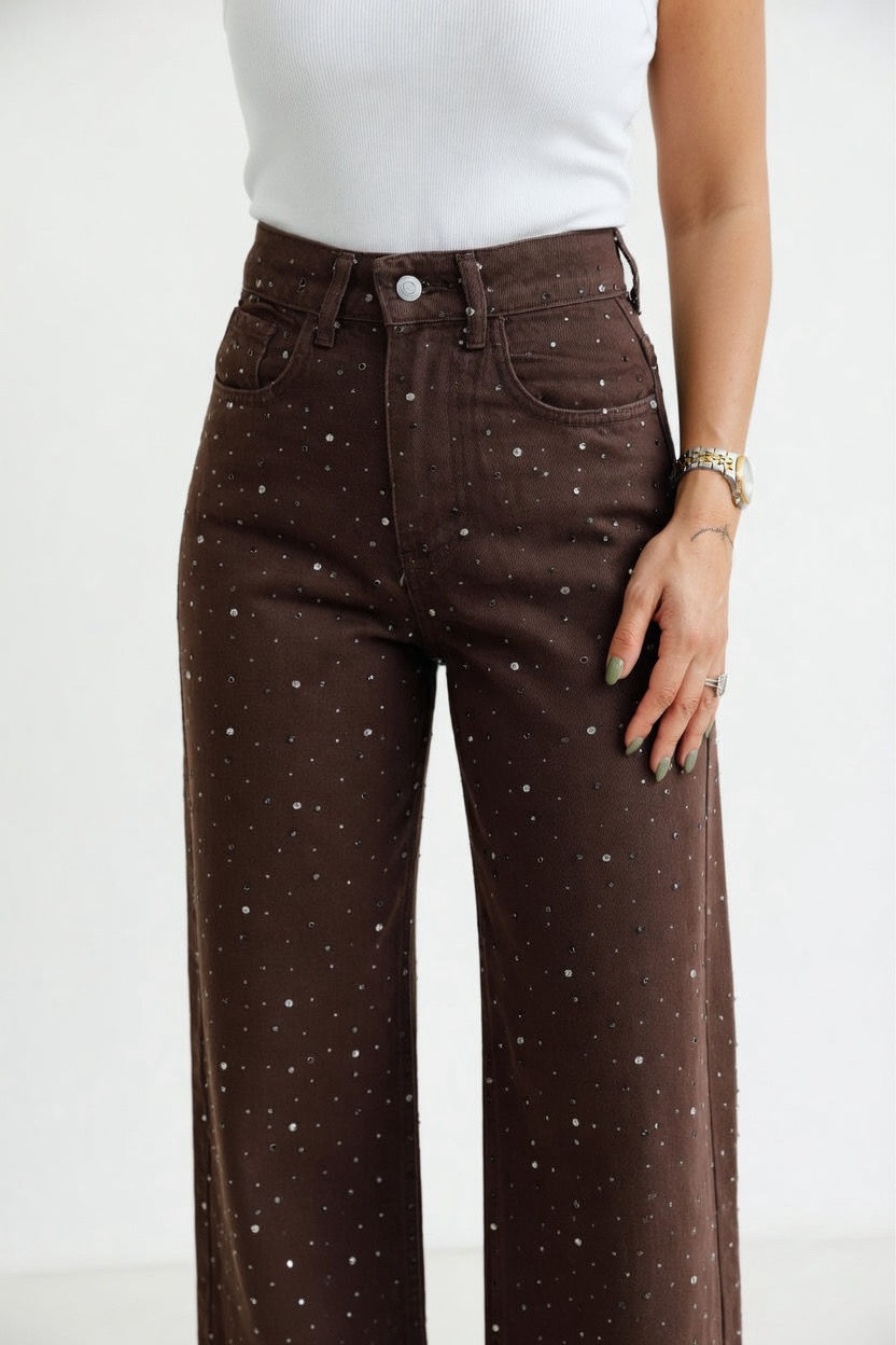 Küçük resim: Ön ve Arkası Taş Baskılı Jean