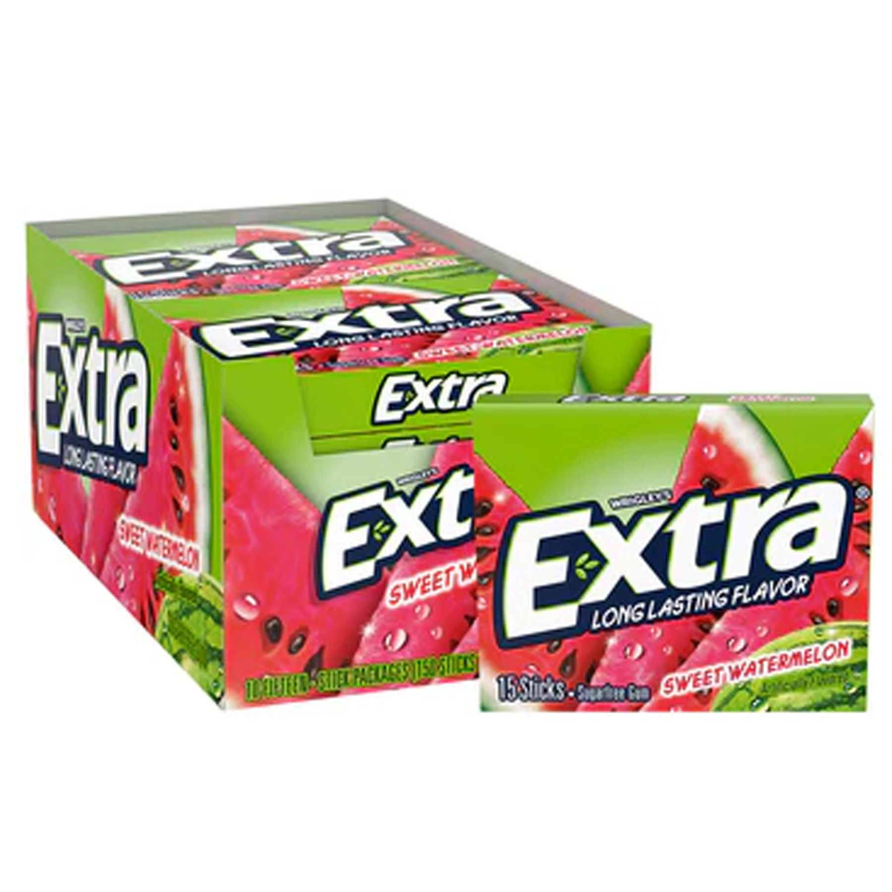 EXTRA LNG LASTING FLVR SWT WTRMLN 10CT (15PCS)