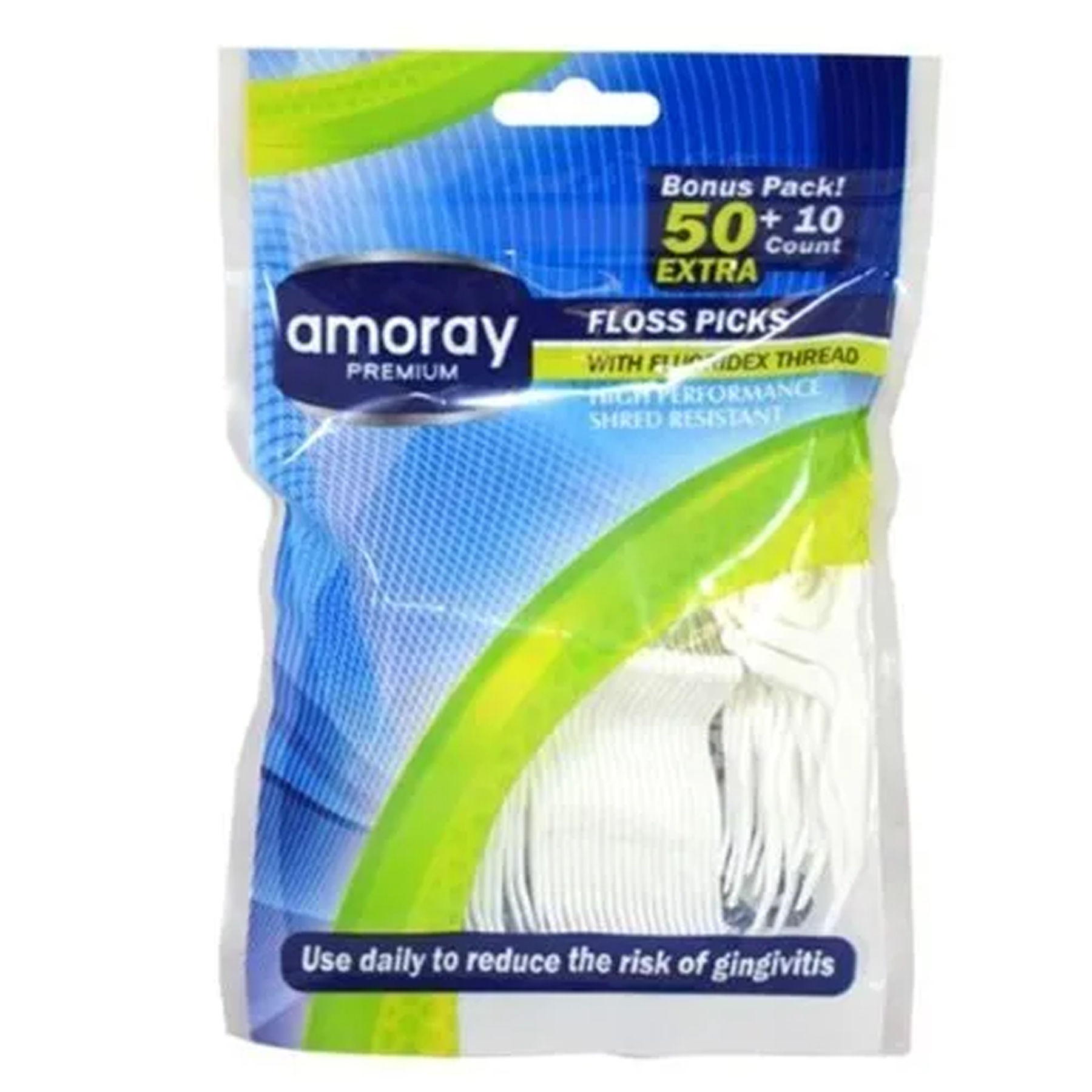 Amoray Floss Picks 1ct (50 Pcs + 10)