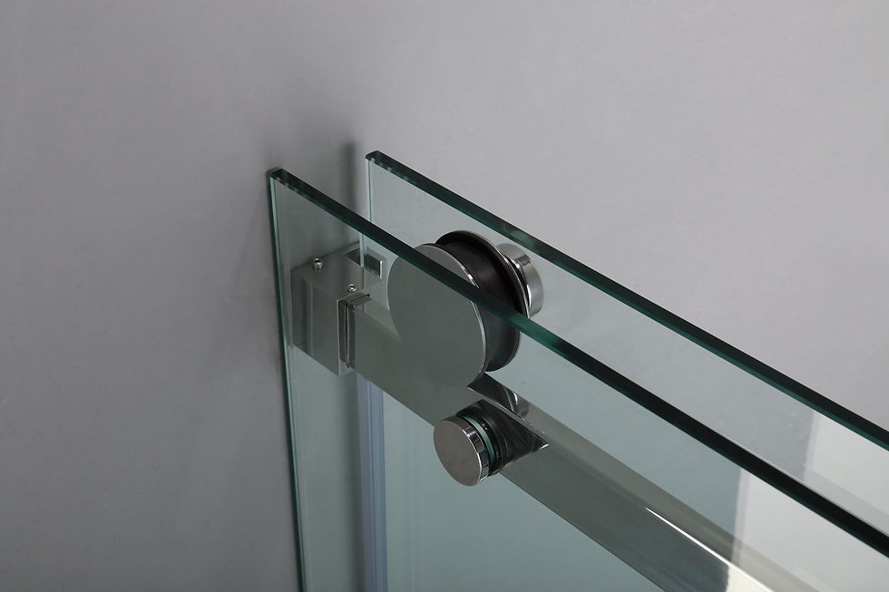 縮圖：Luxe Frameless Sliding Shower Door, Fits 48"-60". Opening, Clear Glass UPC05