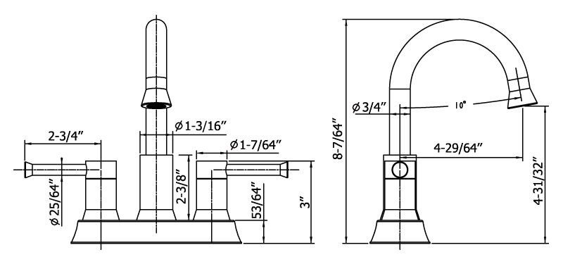 Miniature : Two Handle Lavatory Faucet 8001 002