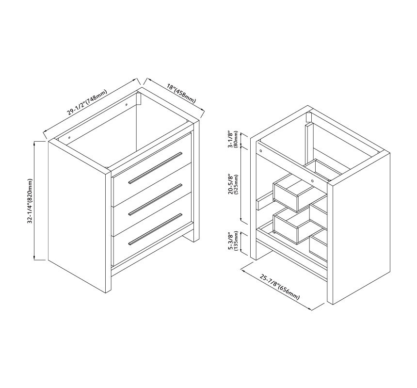 縮圖：30"Bathroom Cabinet 012 30 02