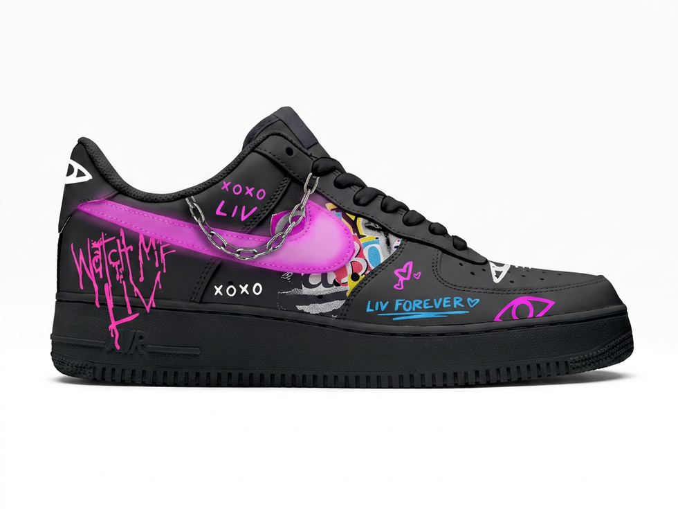 Liv Morgan WWE Air Force 1 custom hand-painted sneakers women's champion design