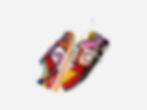 Side view of Mickey Mouse Clubhouse-themed custom Nike Dunk sneakers with red, yellow, and black hand-painted design