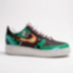 Tanjirou Kamado Ver.1 Demon Slayer custom Air Force 1 shoes with green and black checkered pattern