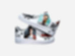 Side view of Fight Club-themed custom Nike Air Force 1 sneakers with soap bar and grunge design