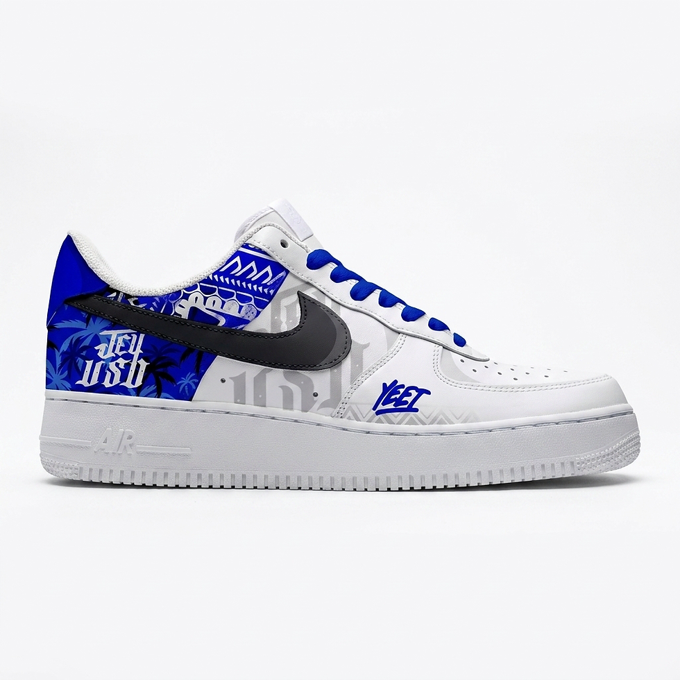 Jey Uso WWE Air Force 1 custom hand-painted sneakers Samoan main event design