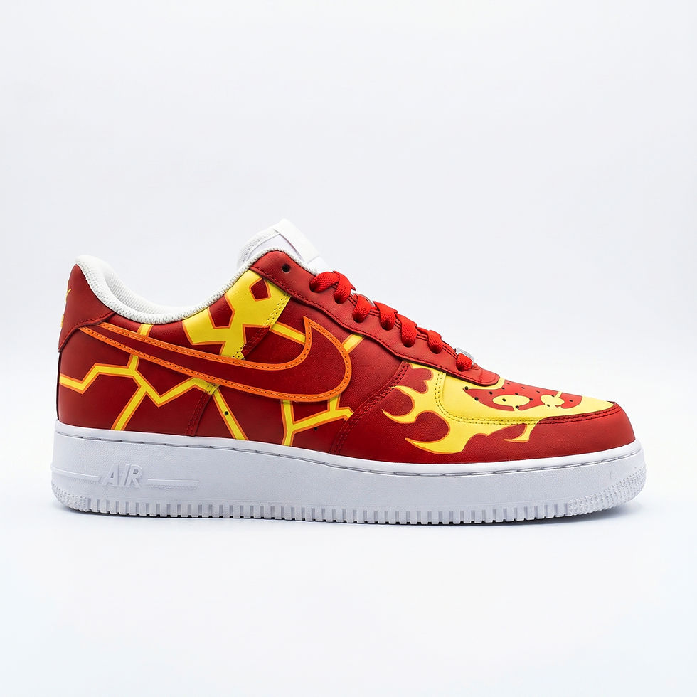 Heatblast Ben 10 Cartoon Network Air Force 1 custom hand-painted sneakers Omnitrix fire alien design