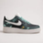 Muichiro Tokito Demon Slayer custom Air Force 1 shoes with mist and cloud gradient design