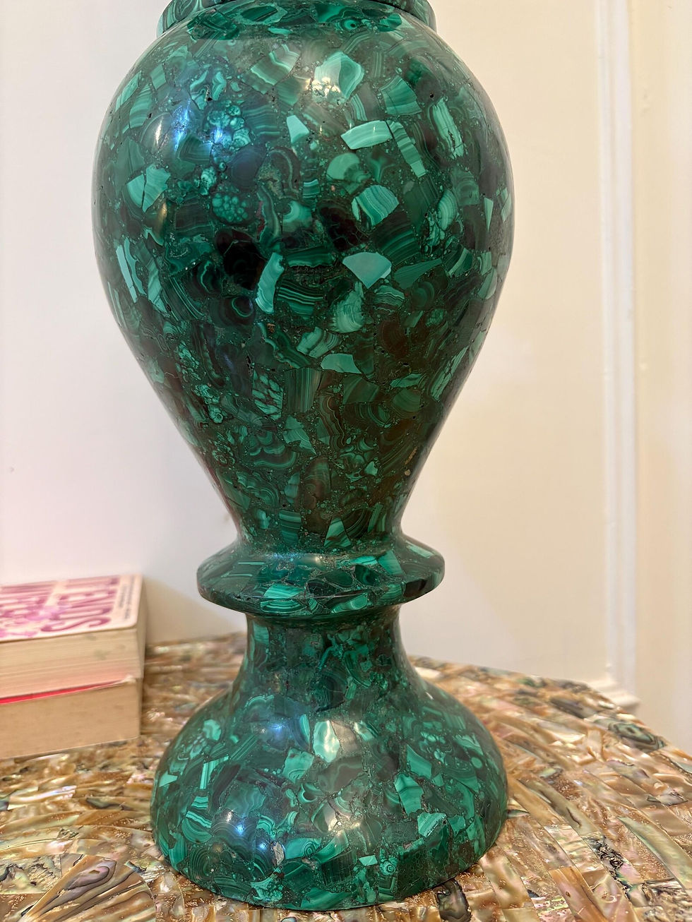 Thumbnail: Handcrafted Malachite Vase – Elegant Home Decor Centerpiece