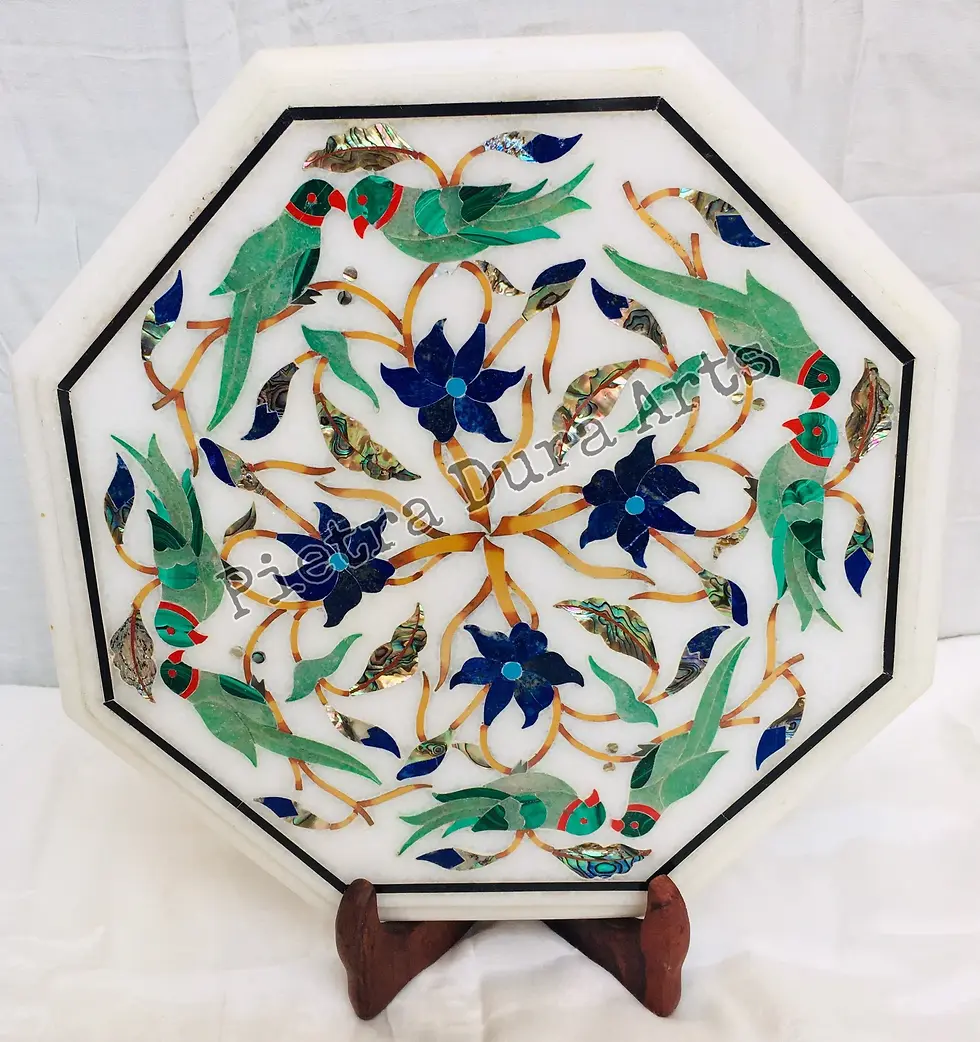Thumbnail: Elegant Pietra Dura Table Top - Timeless Artistry