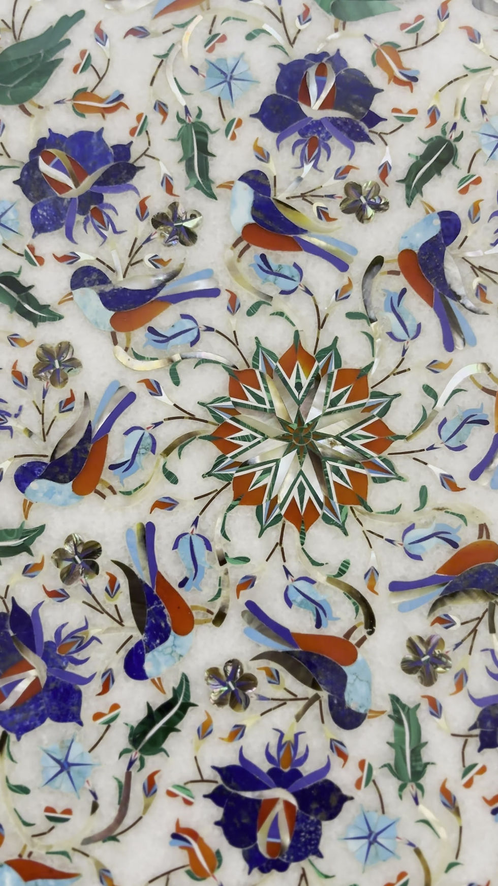 Thumbnail: Luxury Dual-Sided Marble Tabletop – Handcrafted Floral Inlay Chessboard