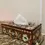 Thumbnail: Handcrafted Wooden Tissue Box with Marble Inlay – Elegant Floral Design
