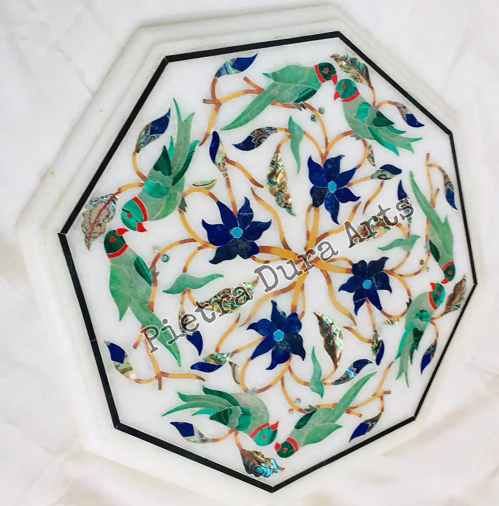 Thumbnail: Elegant Pietra Dura Table Top - Timeless Artistry
