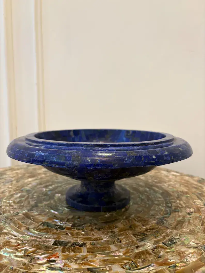 Thumbnail: Handcrafted Lapis Lazuli Decorative Bowl – Luxurious Home Accent