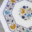 Thumbnail: Handmade White Marble Table Top – Blue & Orange Floral Inlay with Semi-Precious