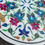 Thumbnail: Round Marble Tabletop – Handcrafted Floral Inlay with Vibrant Pink and Blue Flow