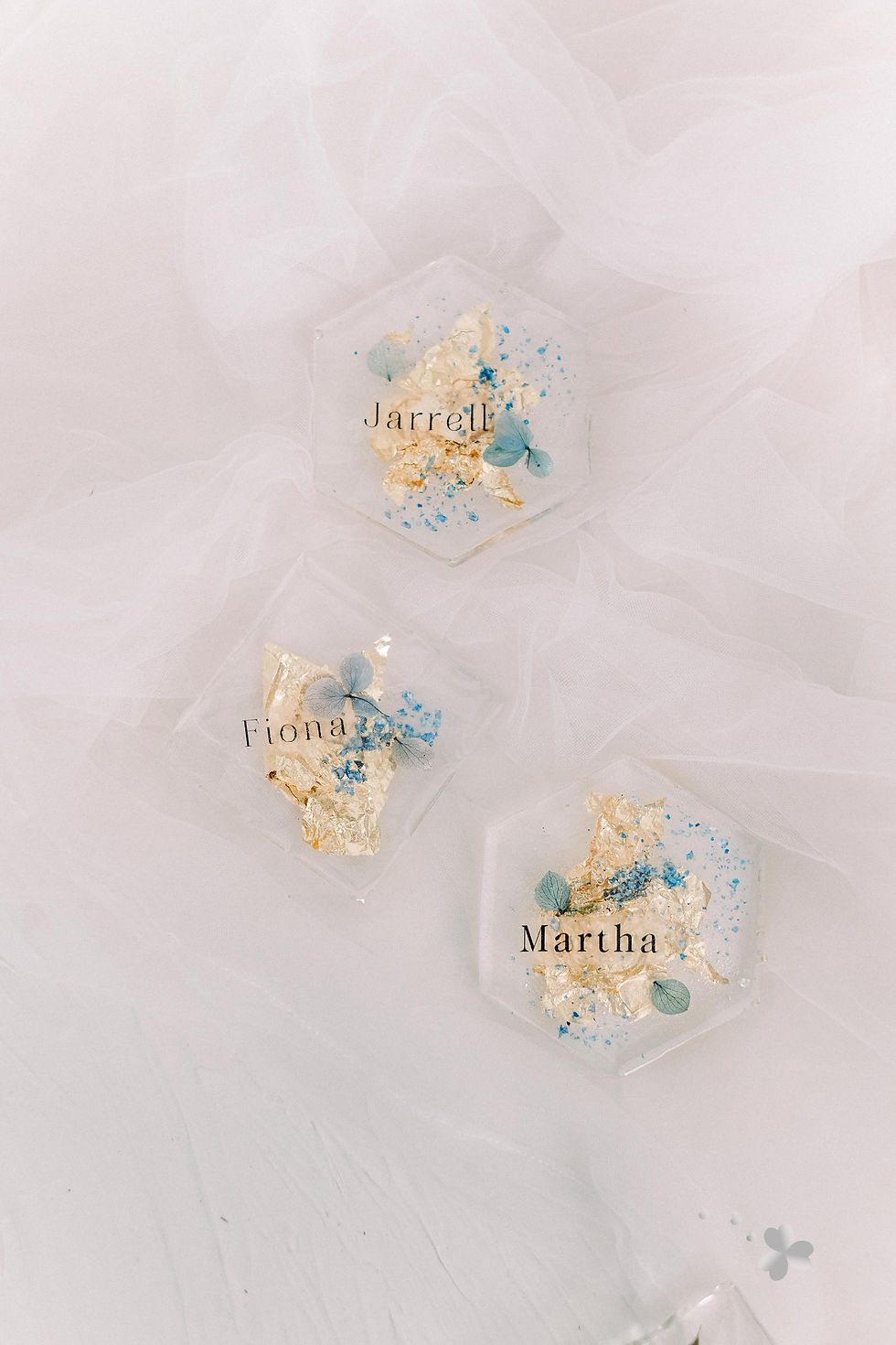 Thumbnail: Resin Place card - Flat - with customised embellishment & writing