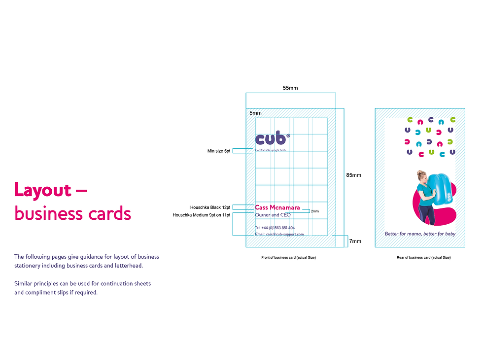 Business card layout