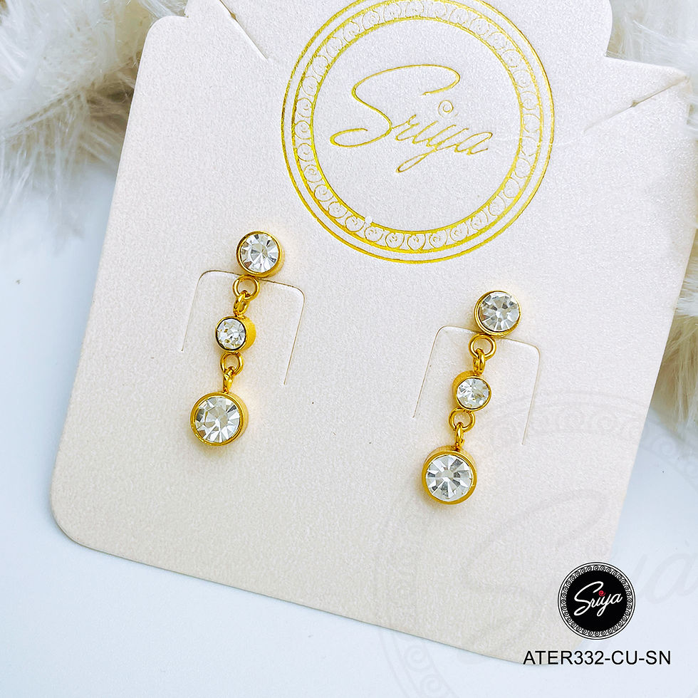 Thumbnail: Raindrops Anti Tarnish Golden Earrings