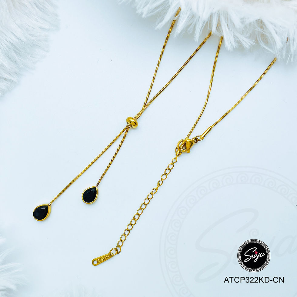 Thumbnail: Midnight Tie Anti Tarnish Golden Necklace