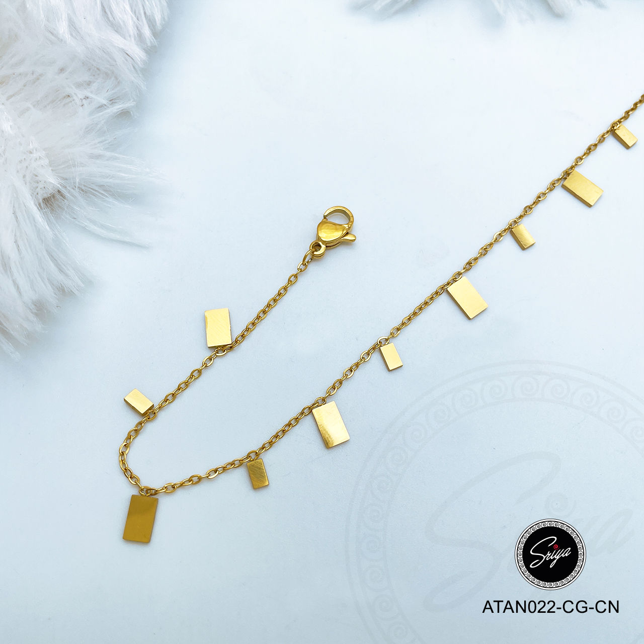 Sleek Drop Golden Anti Tarnish Anklet