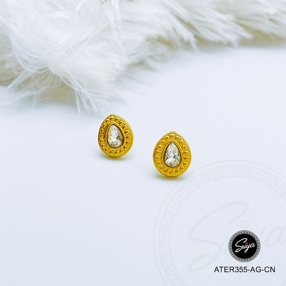 Thumbnail: Zenith Pear Studs Anti Tarnish Earrings