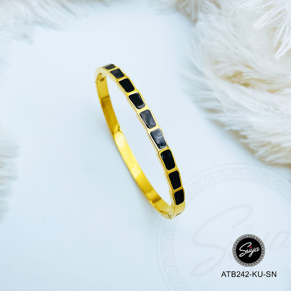 Thumbnail: Midnight Silk Anti Tarnish Golden Bangle