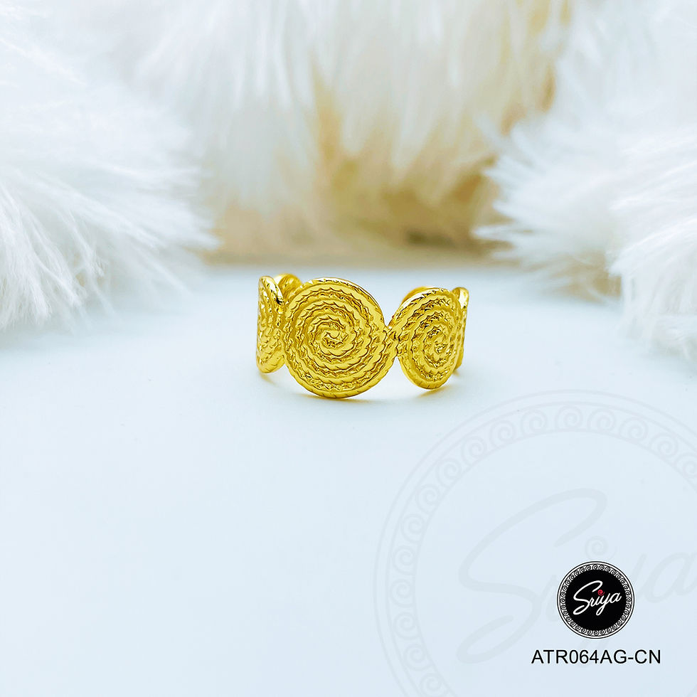 Thumbnail: Sun Swirls Anti-Tarnish Golden Ring